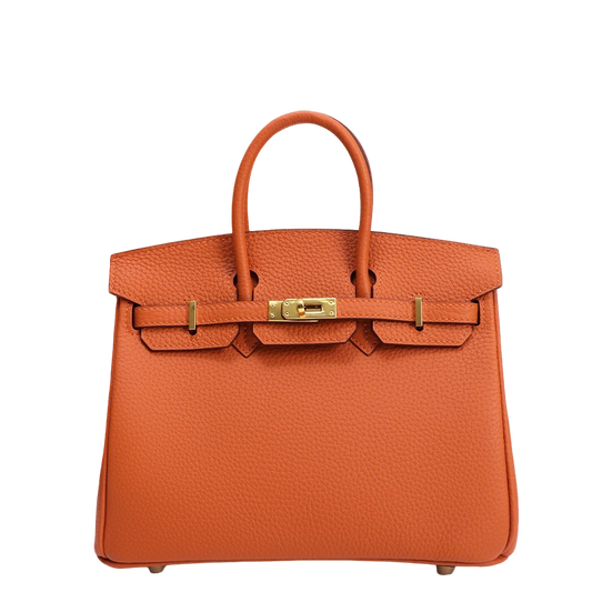 Classic Orange Hermes Birkin Handbag With Gold Hardware 5535