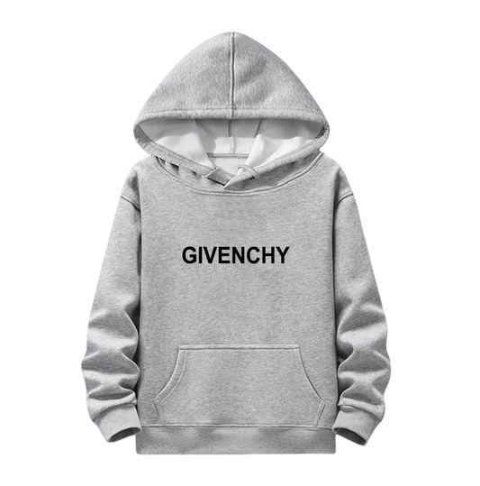 Grey Givenchy Hoodie With Bold Black Logo For Modern Street Style
