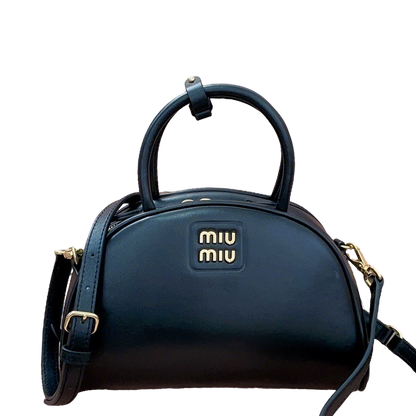 Miu Miu Black Leather Dome - Shaped Top - Handle Crossbody Bag 5BB157