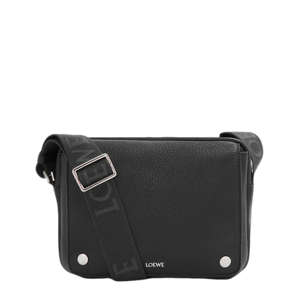 Loewe Black Leather Crossbody Bag With Signature Strap Detail 652441