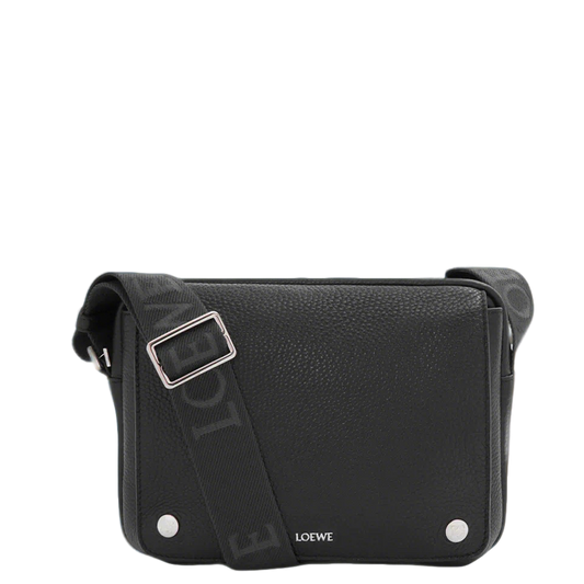 Loewe Black Leather Crossbody Bag With Signature Strap Detail 652441