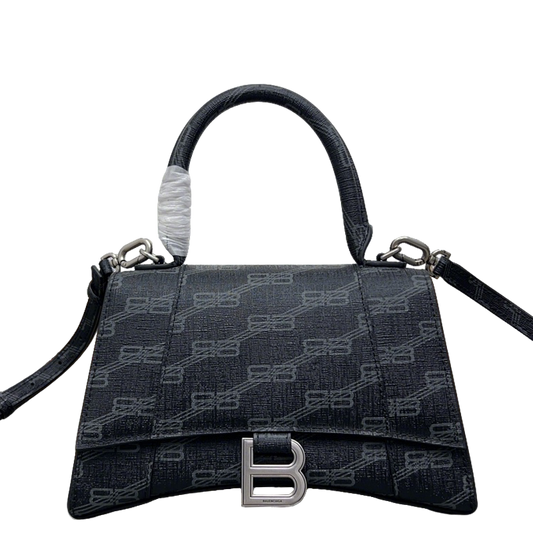 Balenciaga BB Monogram Pattern Handbag with Silver Hardware for Luxury Fashion Style No.2258