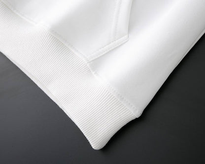 Moncler White Hoodie With Embroidered Logo Premium Quality Casual Mens Fashion Essential