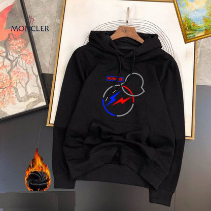 Moncler White Hoodie With Mickey Mouse Lightning Bolt Graphic For Fashion Lovers