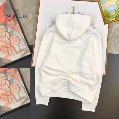 Moncler White Hoodie With Mickey Mouse Lightning Bolt Graphic For Fashion Lovers