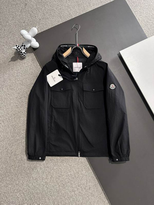 Moncler Men's Lightweight Hooded Jacket with Chest Pockets