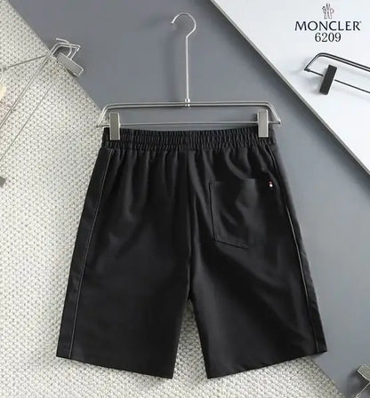 Moncler Men's Black Drawstring Shorts with Brand Detailing