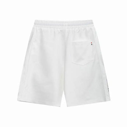 Moncler Men's White Drawstring Shorts with Brand Accents