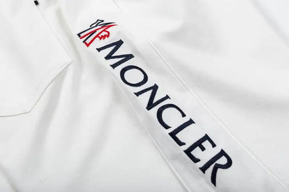 Moncler Men's White Drawstring Shorts with Brand Accents