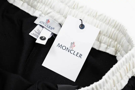Moncler Men's Black Drawstring Shorts with Brand Logo Detailing