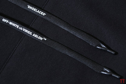 Off - White Black Hoodie With Green Graphics And Oversized Fit For Streetwear Fans