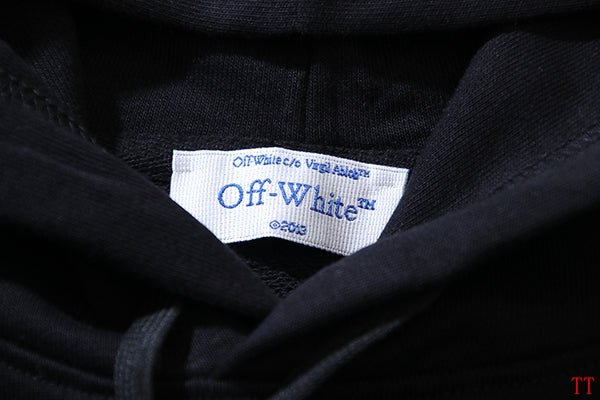 Off-White Black Hoodie with Minimalist Logo for Trendy Streetwear Aesthetics