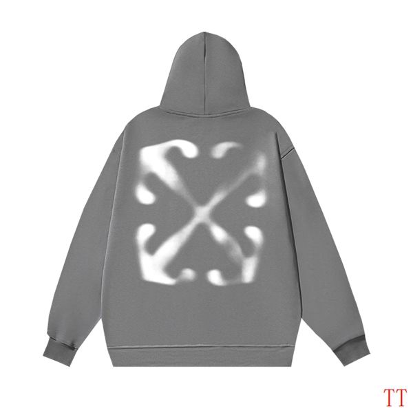 Off-White Gray Hoodie With Minimalist Logo For Effortless Street Fashion