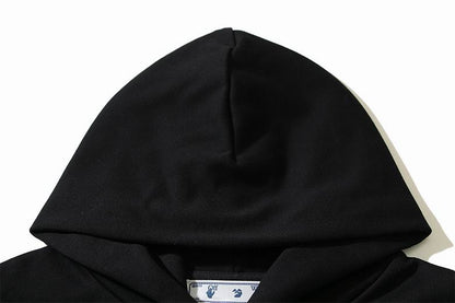 Off-White White Hoodie With Red Logo For Chic Streetwear Enthusiasts