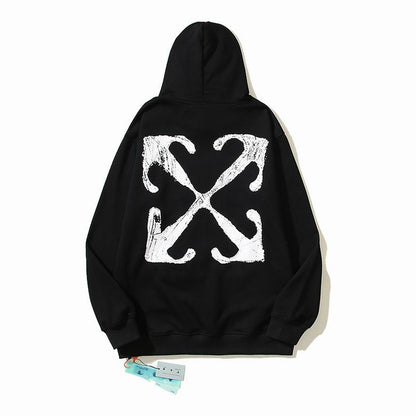 Off-White White Hoodie With Red Logo For Chic Streetwear Enthusiasts
