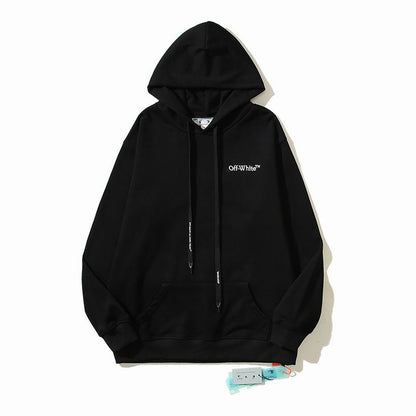 Off-White White Hoodie With Red Logo For Chic Streetwear Enthusiasts