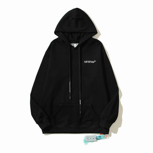 Off-White White Hoodie With Red Logo For Chic Streetwear Enthusiasts