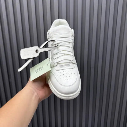 Off - White White Leather Graffiti - Print Low - Top Sneakers