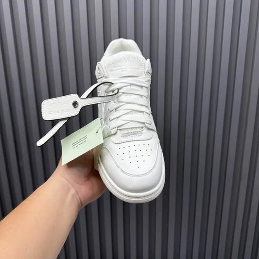 Off - White White Leather Graffiti - Print Low - Top Sneakers