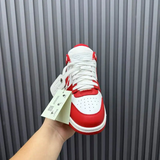 Red And White Off White Low Top Sneakers For Stylish Outfits
