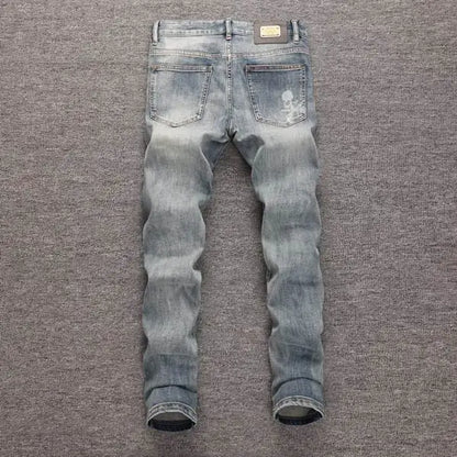 Philipp Plein Men's Light Wash Denim Jeans With Subtle Brand Detailing
