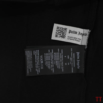 Palm Angels Red/Black Hoodie With Gold Embroidered Logo And Classic Hooded Silhouette