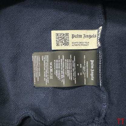 Palm Angels Navy Hoodie Featuring I AM NOT LOST SUMMER24 Graphic Print and Hooded Design