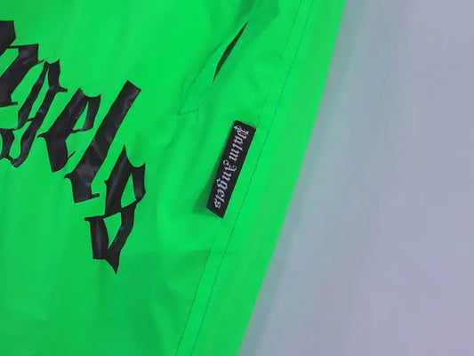 Palm Angels Bright Green Casual Shorts With Brand Logo