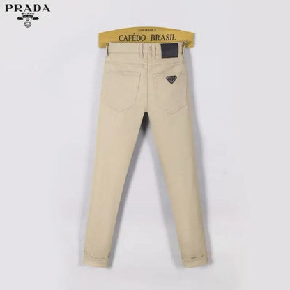 Prada Men's Beige Casual Pants With Timeless Style And Premium Comfort