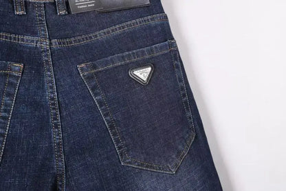 Prada Men's Dark Blue Denim Jeans With Classic Style And Premium Craftsmanship