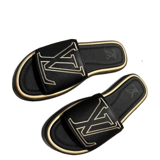 Louis Vuitton Men's LV Logo Slide Sandals For Sophisticated Casual Style