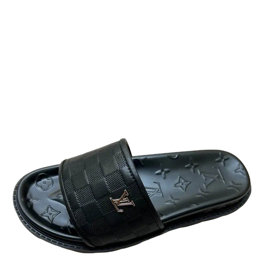 Louis Vuitton Men's Damier Slide Sandals For Luxury Casual Footwear
