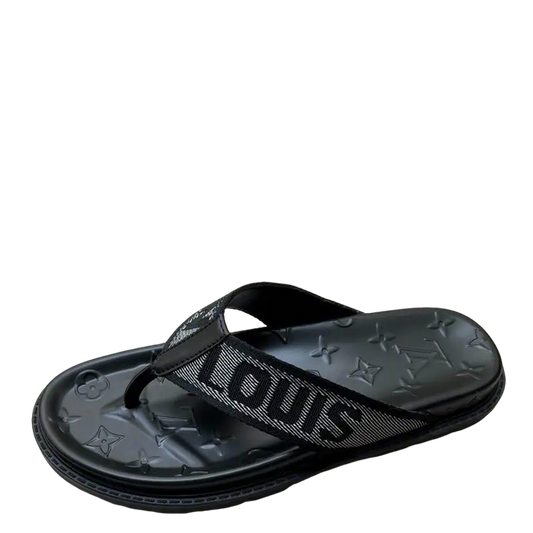 Louis Vuitton Men's Logo Print Flip Flops For Casual Luxury Footwear