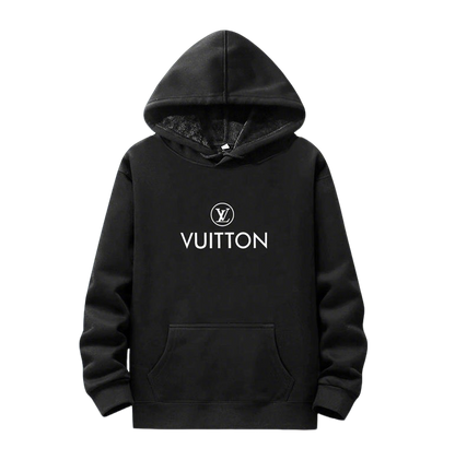 Louis Vuitton Black/Gray Hoodie With Classic Logo Print for Timeless Casual Style