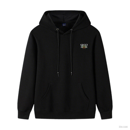 Black Gucci Inspired Hoodie with Embroidered Logo for Fashion Forward Individuals