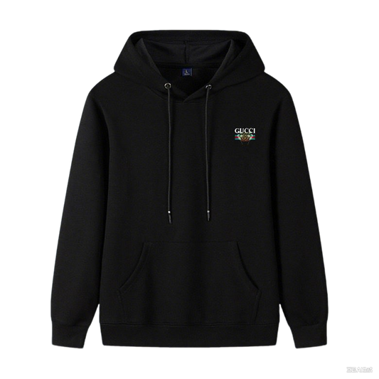 Black Gucci Inspired Hoodie with Embroidered Logo for Fashion Forward Individuals