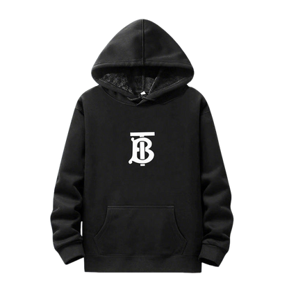 Burberry Black/Gray Hoodie With White Exclusive Logo For Trendy Streetwear Looks