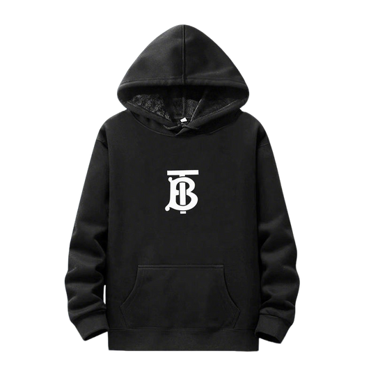 Burberry Black/Gray Hoodie With White Exclusive Logo For Trendy Streetwear Looks