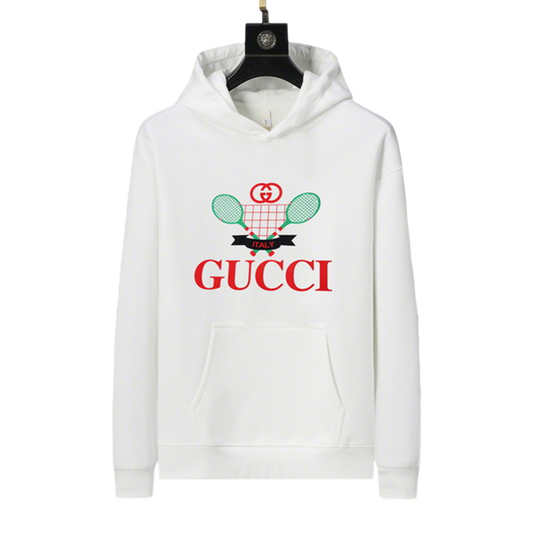 Gucci Hoodie With Tennis Racket Logo Red Branding For Casual Fashion Lovers