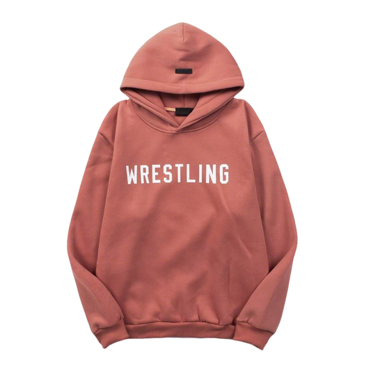 Fear Of God Pink Hoodie With Wrestling Print For Bold Street Fashion Statements