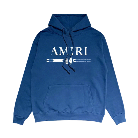 AMIRI Hoodie With Distressed White Logo And Graphic For Trendy Casual Wear