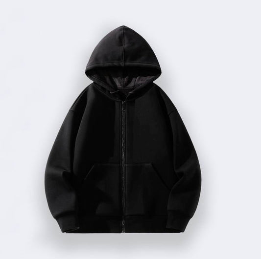 Versace - Inspired Gray Zip - Up Hoodie With Hooded Design And Oversized Silhouette