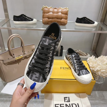 Fendi Unisex Grey Monogram Sneakers For Timeless Luxury Casual Wear