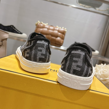 Fendi Unisex Grey Monogram Sneakers For Timeless Luxury Casual Wear