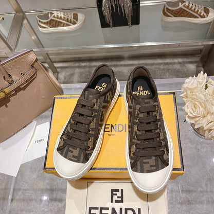 Fendi Unisex Brown Monogram Sneakers For Timeless Luxury Casual Style