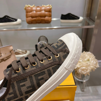 Fendi Unisex Brown Monogram Sneakers For Timeless Luxury Casual Style