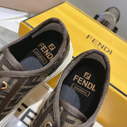 Fendi Unisex Brown Monogram Sneakers For Timeless Luxury Casual Style