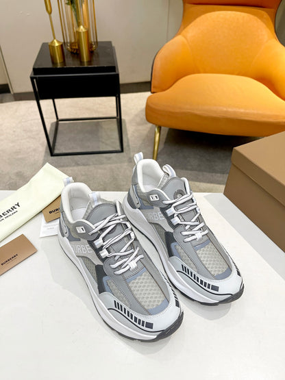 Burberry Grey Sneakers For Sleek Casual Elegance