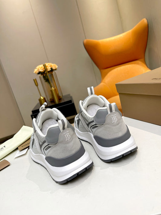 Burberry Grey Sneakers For Sleek Casual Elegance