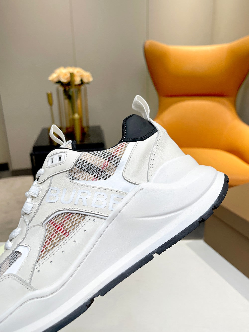 Burberry Sneakers Stylish Mesh Design For Casual Wear